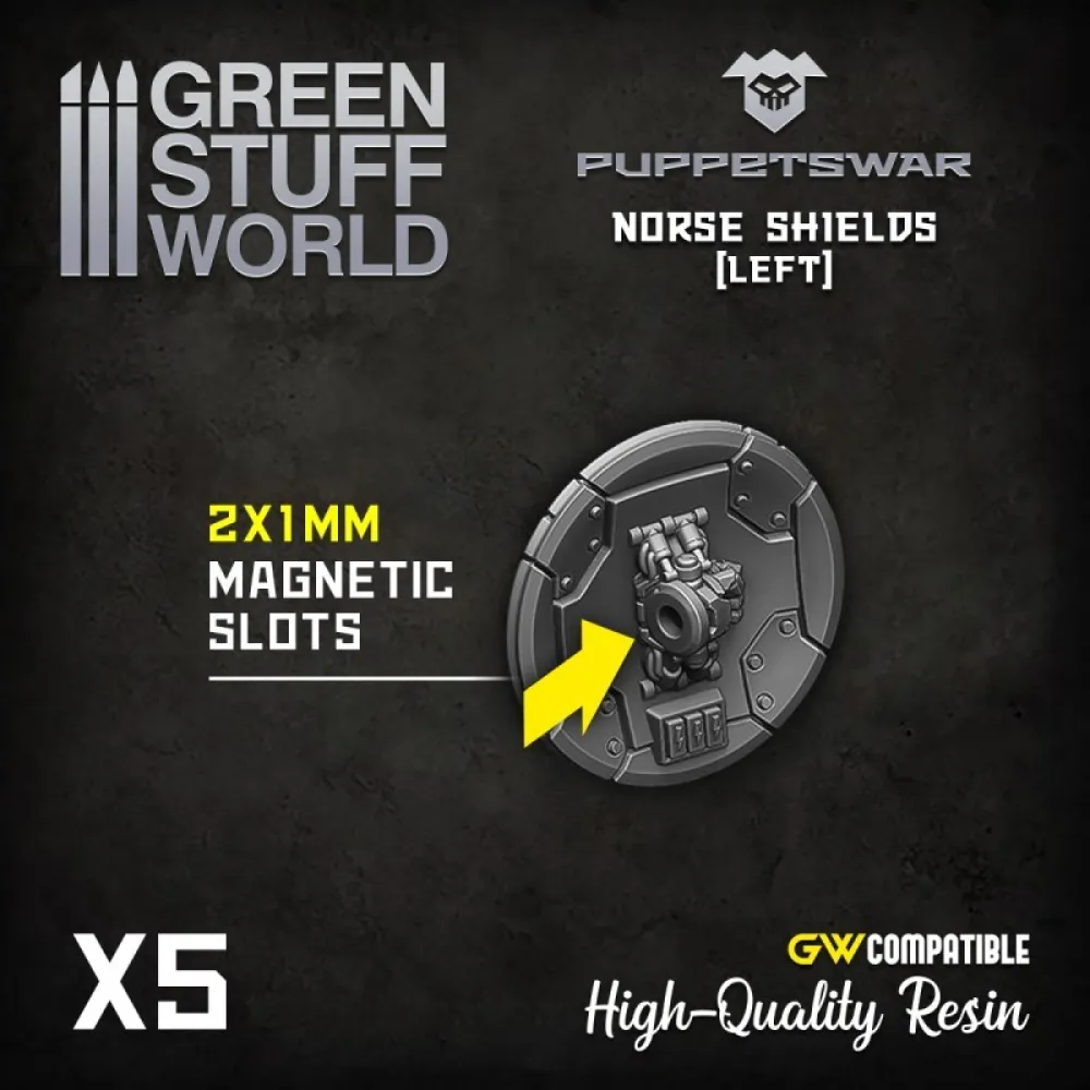 Dekorace Green Stuff World: Norse Shields, 5 ks