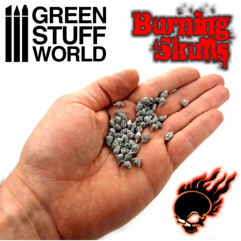 Dekorace Green Stuff World: Resin Burning Skulls