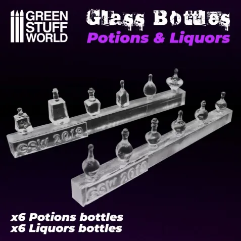 Dekorace Green Stuff World: Resin Potion and Liquor Bottles