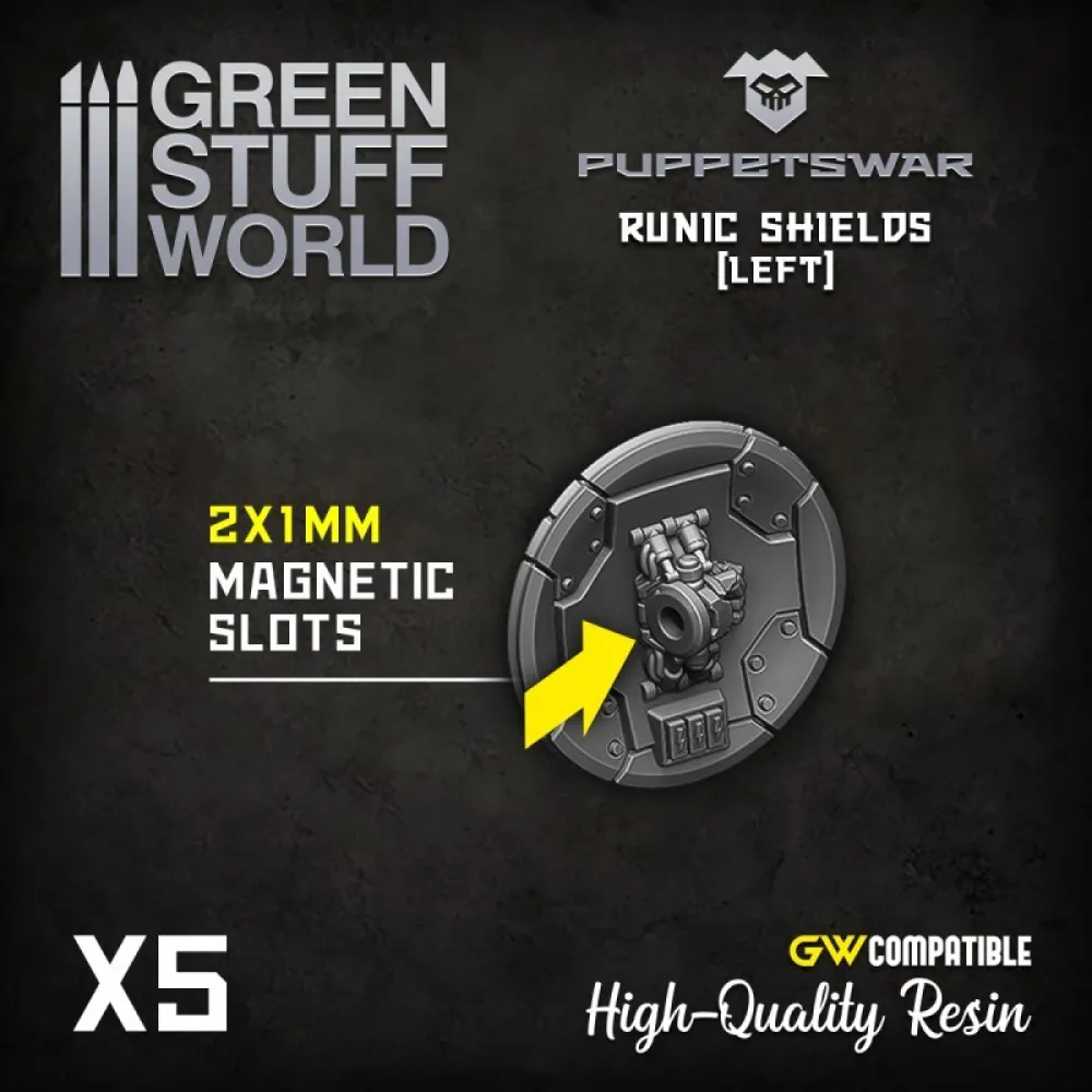 Dekorace Green Stuff World: Runic Shields, 5 ks