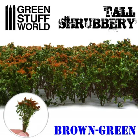 Dekorace Green Stuff World - Tall Shrubbery: Brown Green