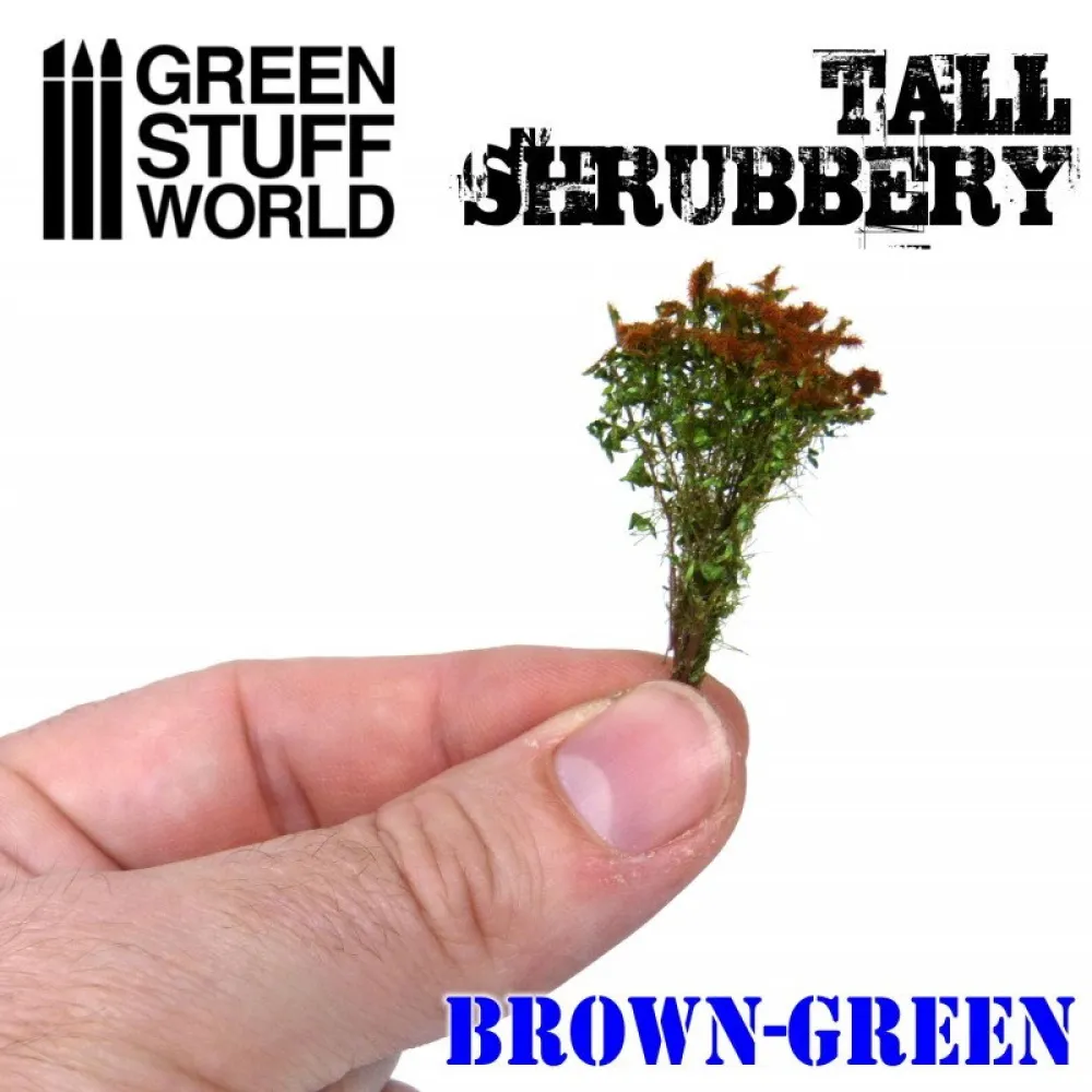 Dekorace Green Stuff World - Tall Shrubbery: Brown Green