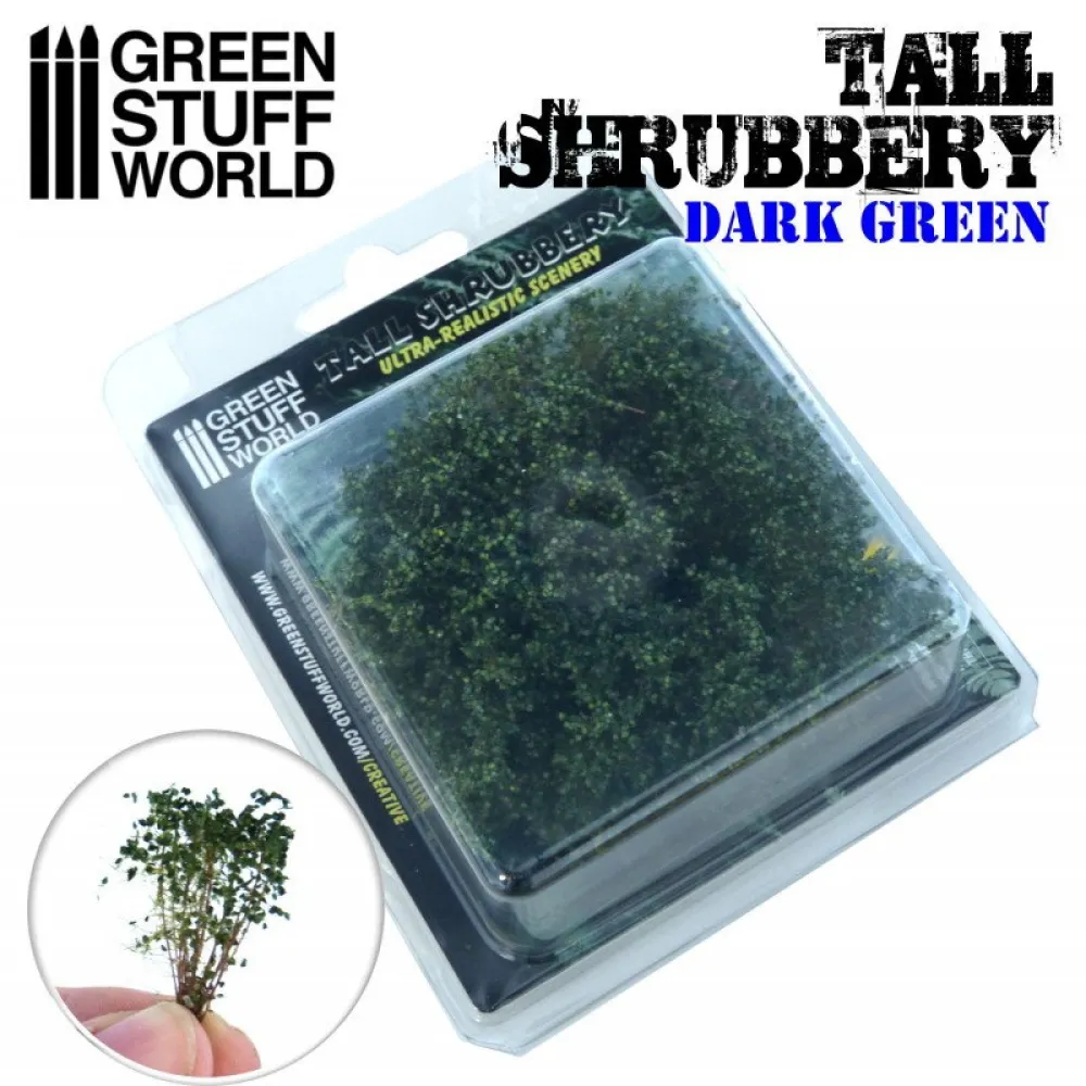 Dekorace Green Stuff World - Tall Shrubbery: Dark Green