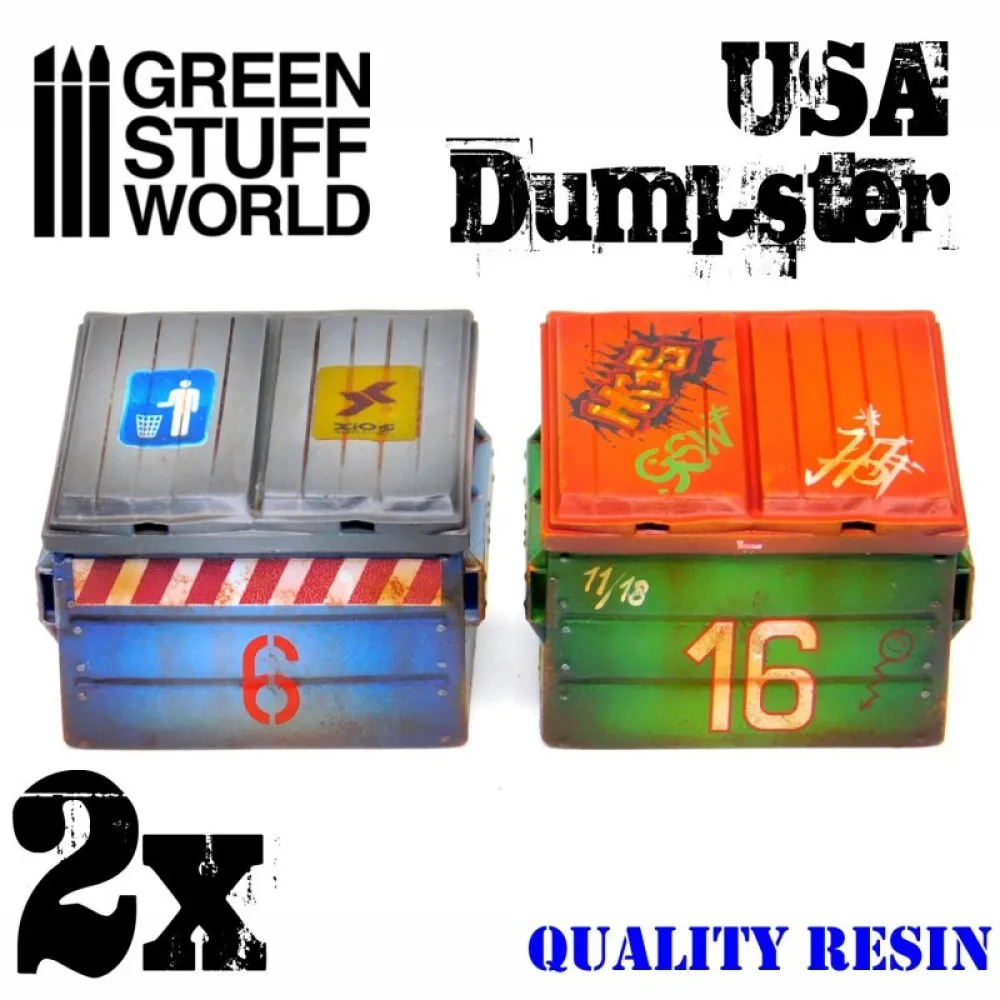 Dekorace Green Stuff World: USA Dumpster, 2 ks