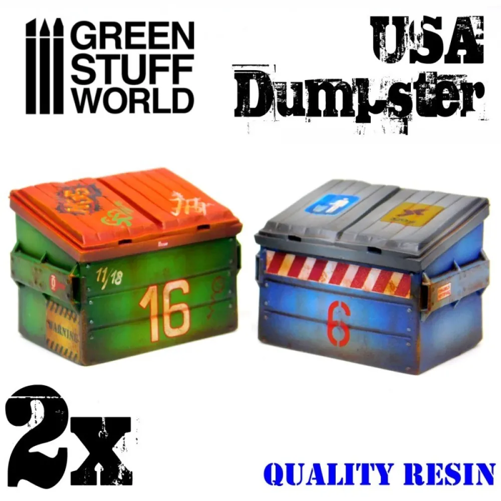 Dekorace Green Stuff World: USA Dumpster, 2 ks