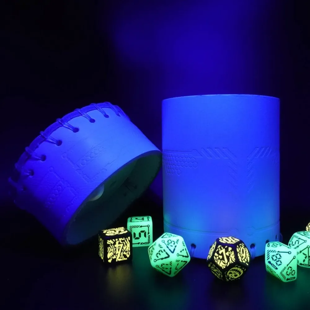 Dice cup with UV light