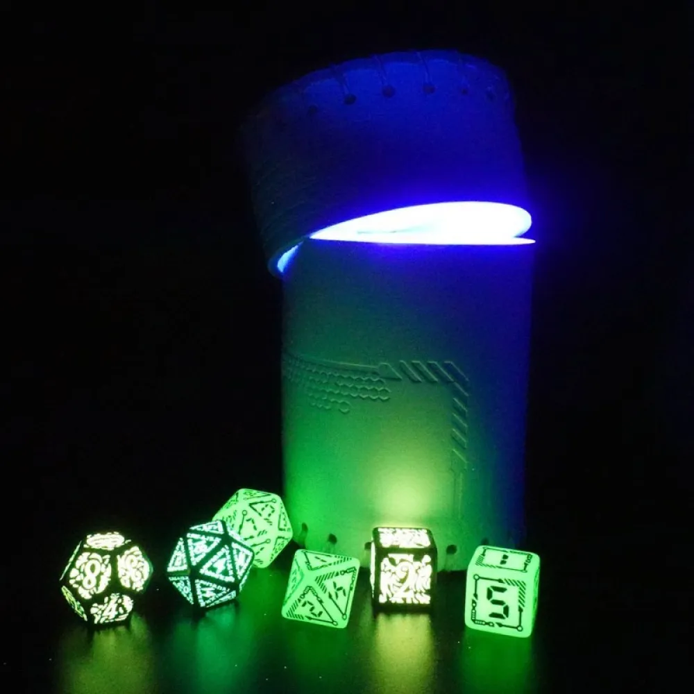 Dice cup with UV light