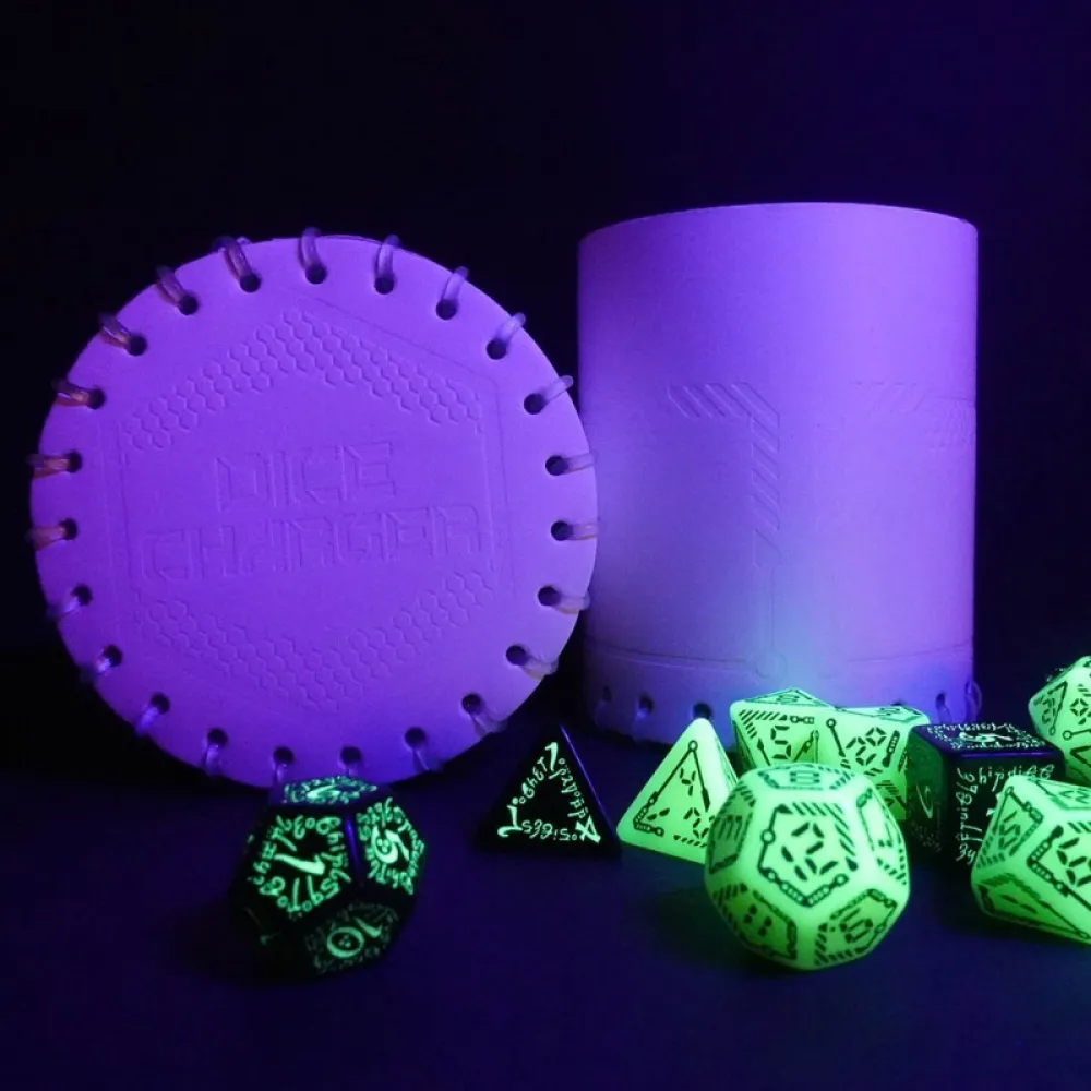Dice cup with UV light