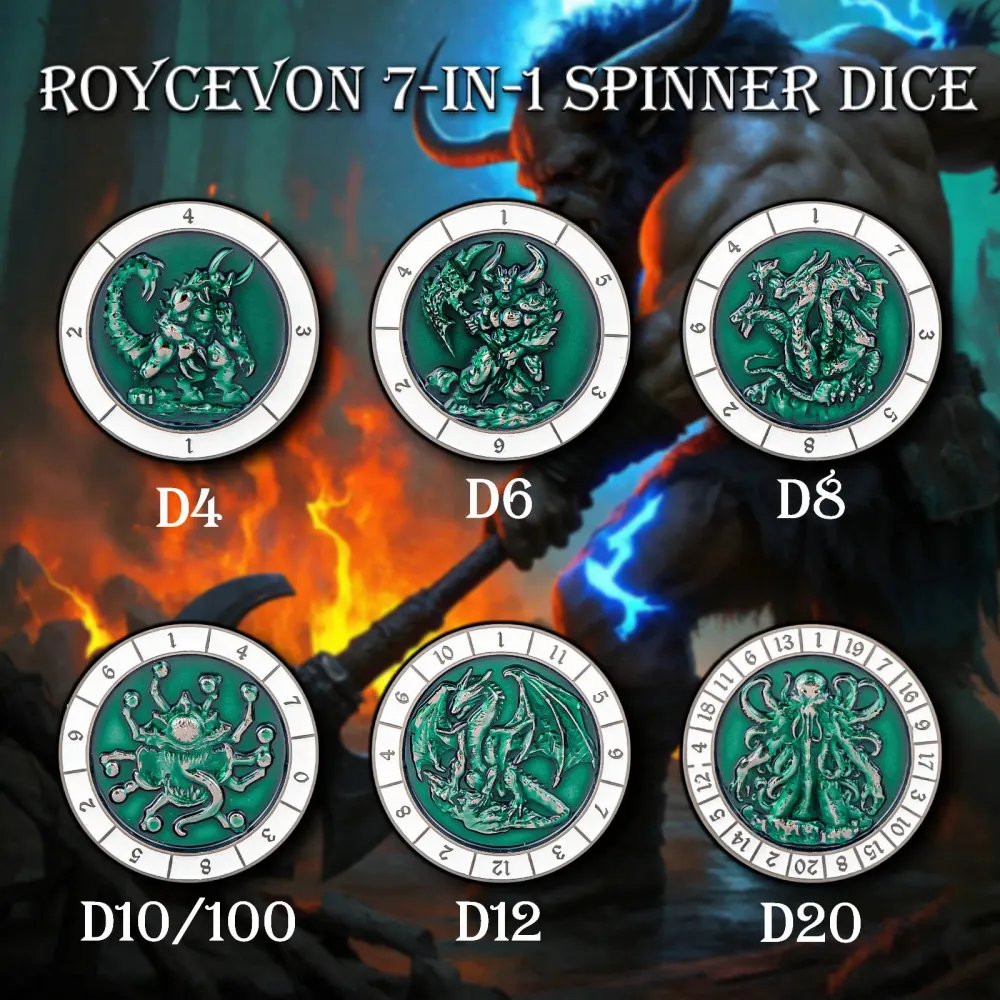 Dice Spinner - Doom Die, green