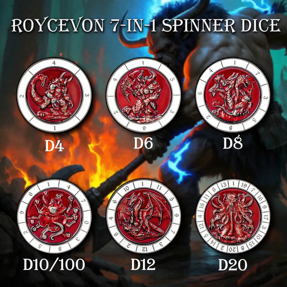Dice spinner - Doom Die, red