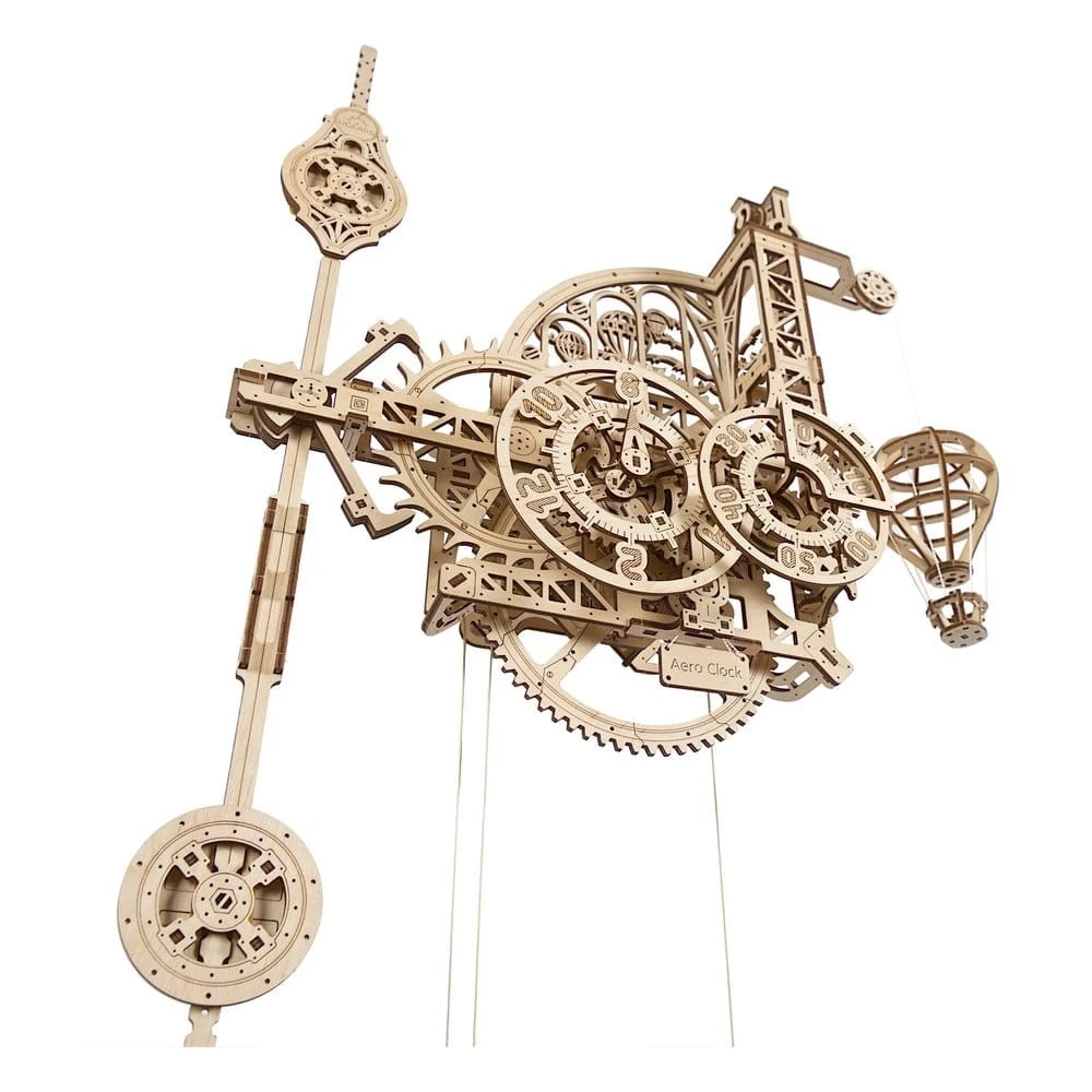 Ugears 3D Mechanical Wooden Model: Aero Clock Wall Clock