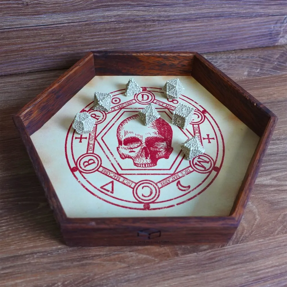 Wooden Dice Tray - Dice Macabre