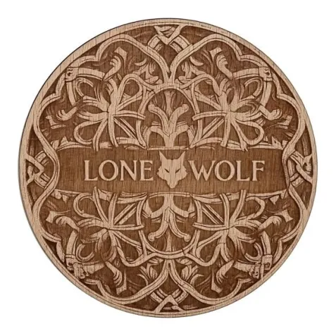 Dřevěný podtácek Lone Wolf - Logo