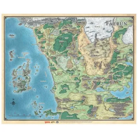 Dungeons & Dragons: Sword Coast Adventurer's Guide Faerûn Map