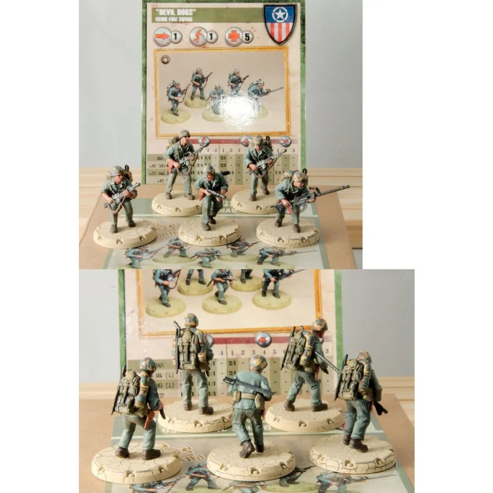 Dust Tactics: Allies - USMC Fire Squad - Devil Dogs