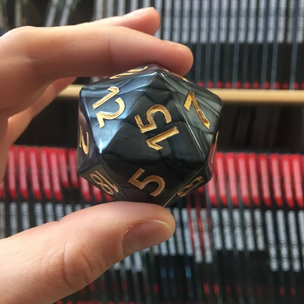 D20 Dice - Black Pearl (4 cm)