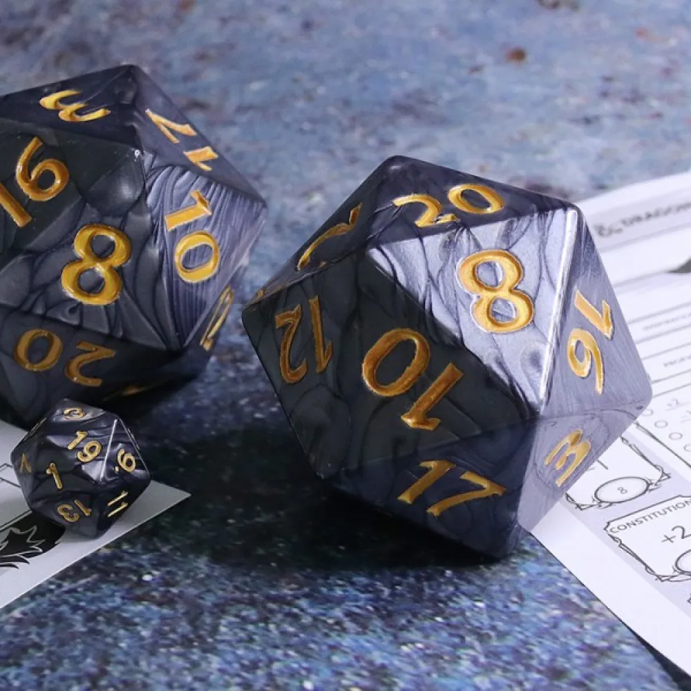 D20 Dice - Black Pearl (5.5 cm)