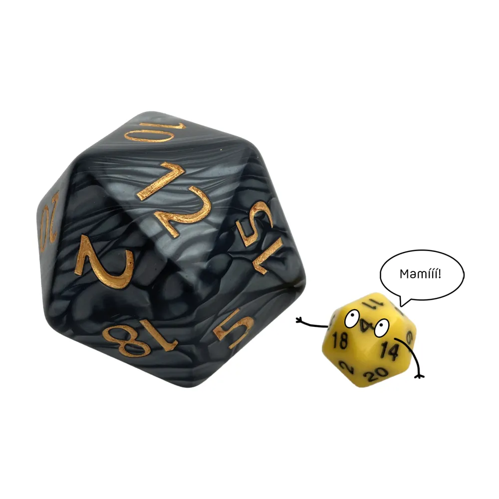 D20 Dice - Black Pearl (5.5 cm)