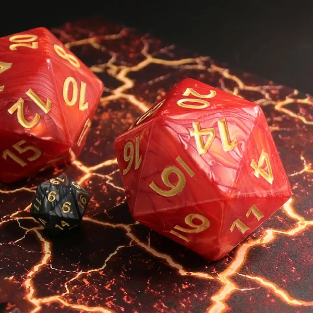D20 Die - Red Pearl
