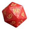 D20 Die - Red Pearl