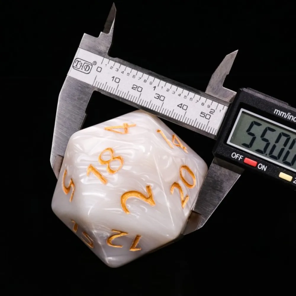 D20 Die - Selûne's Pearl (5.5 cm)