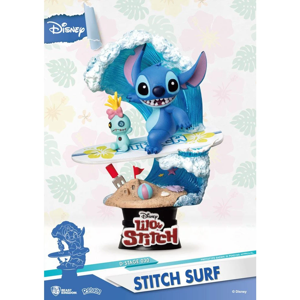 Figurka Disney D-Stage - Stitch Surf Diorama, 15 cm