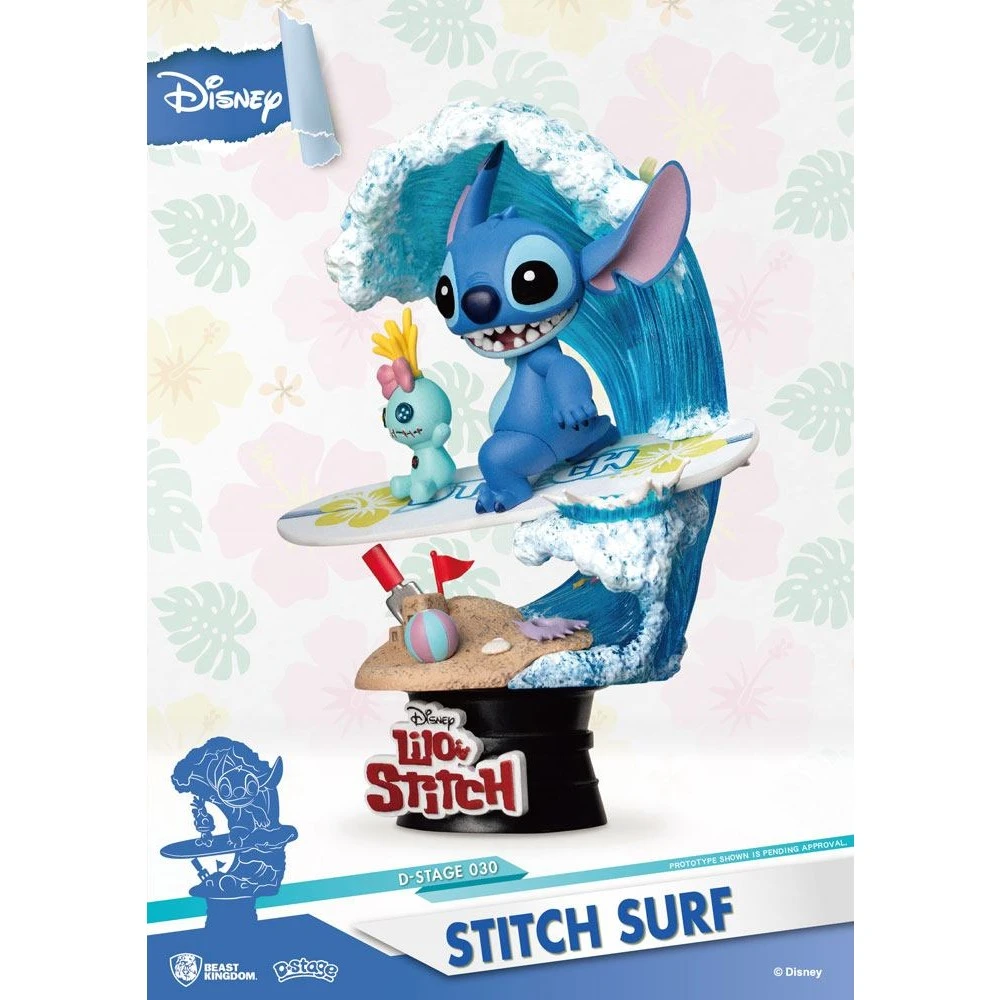 Figurka Disney D-Stage - Stitch Surf Diorama, 15 cm