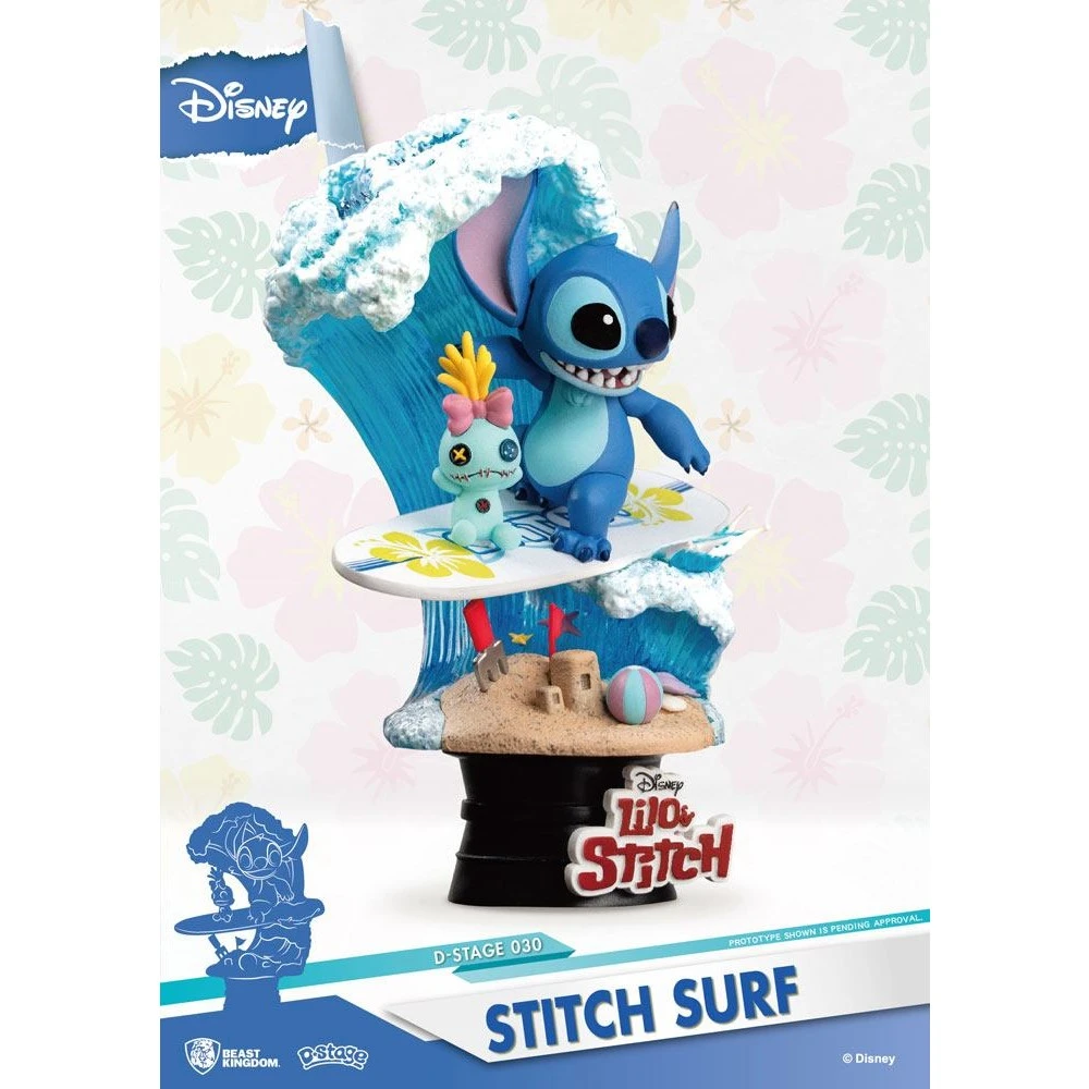 Figurka Disney D-Stage - Stitch Surf Diorama, 15 cm