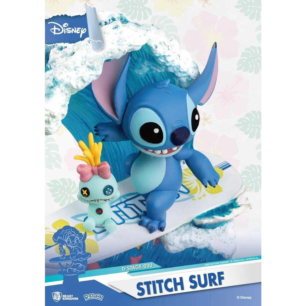 Figurka Disney D-Stage - Stitch Surf Diorama, 15 cm