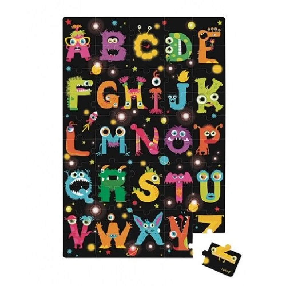 Riesenpuzzle ABC – Weltraummonster, 50 Teile
