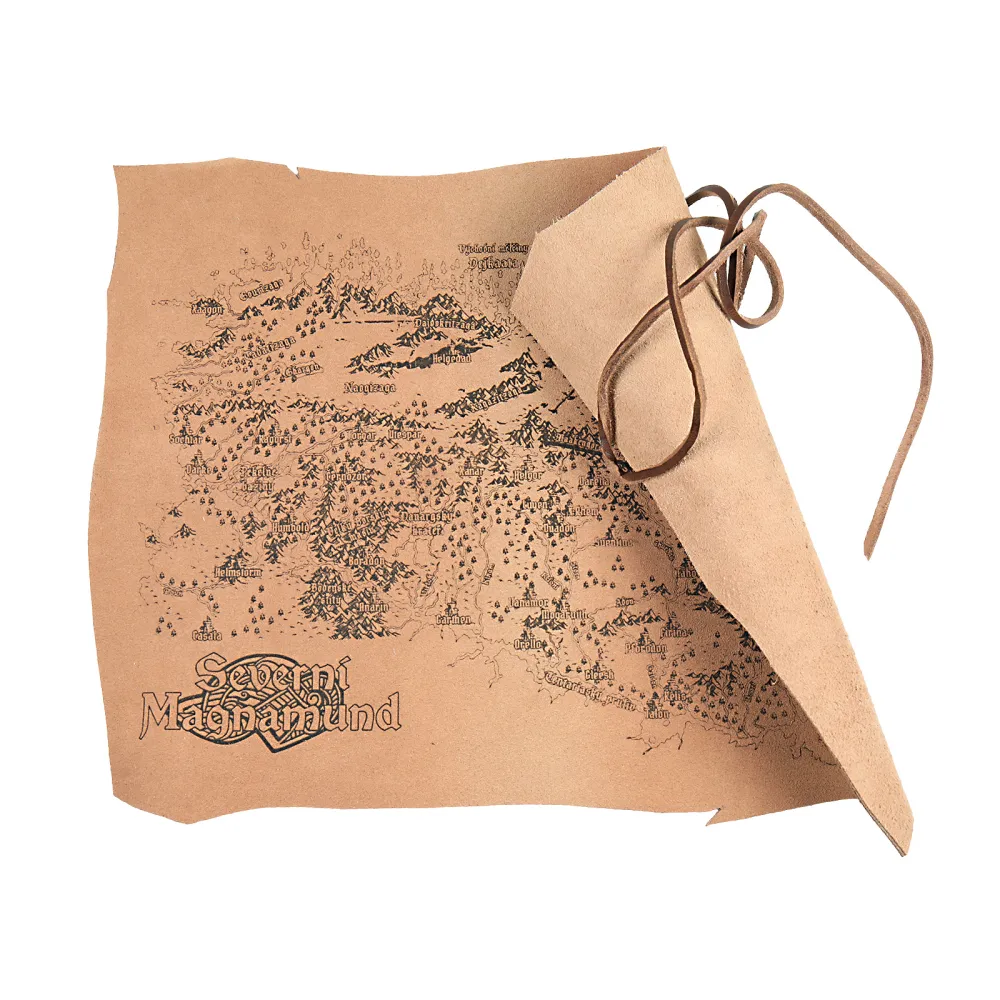 Engraved Map - Magnamund, split leather