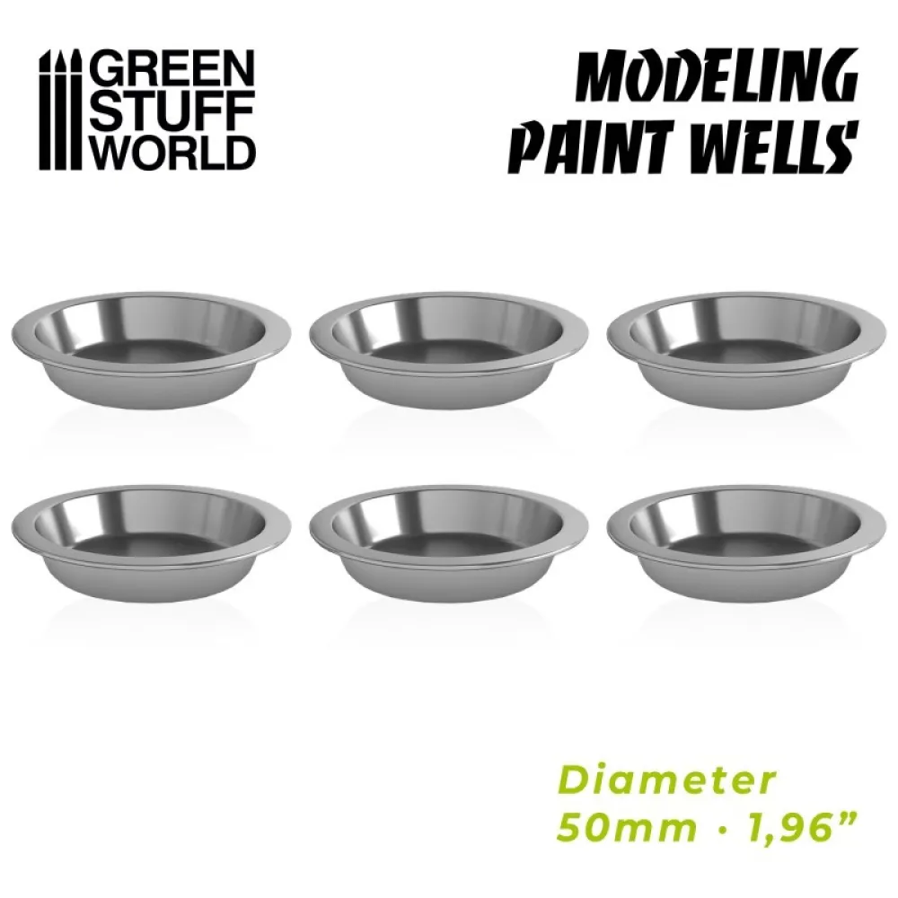 Green Stuff World: Modelling Paint Wells, 6 pcs