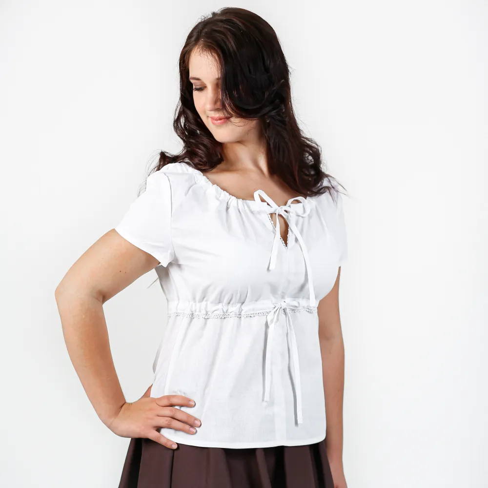 Short-sleeved blouse - white