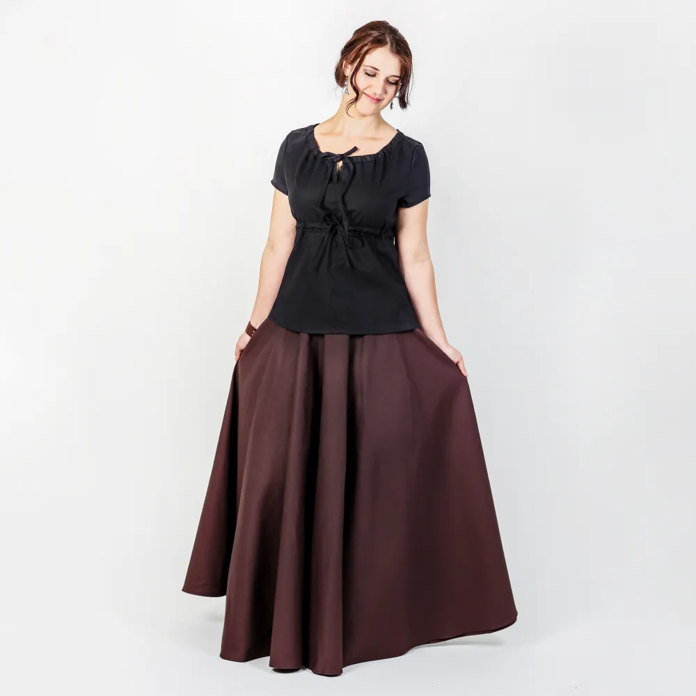 Short-sleeved blouse - black