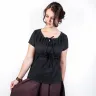 Short-sleeved blouse - black