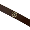 Brown leather medieval belt - brass decoration