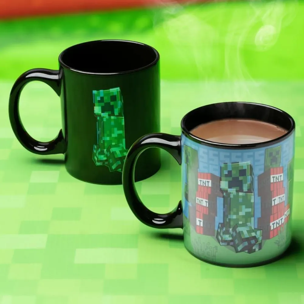 Hrnček Minecraft - Creeper, meniaci sa