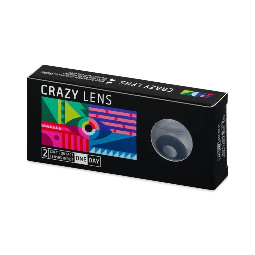 Kontaktné šošovky Crazy Lens - Black Out - nedioptrické jednodenné (2 šošovky)