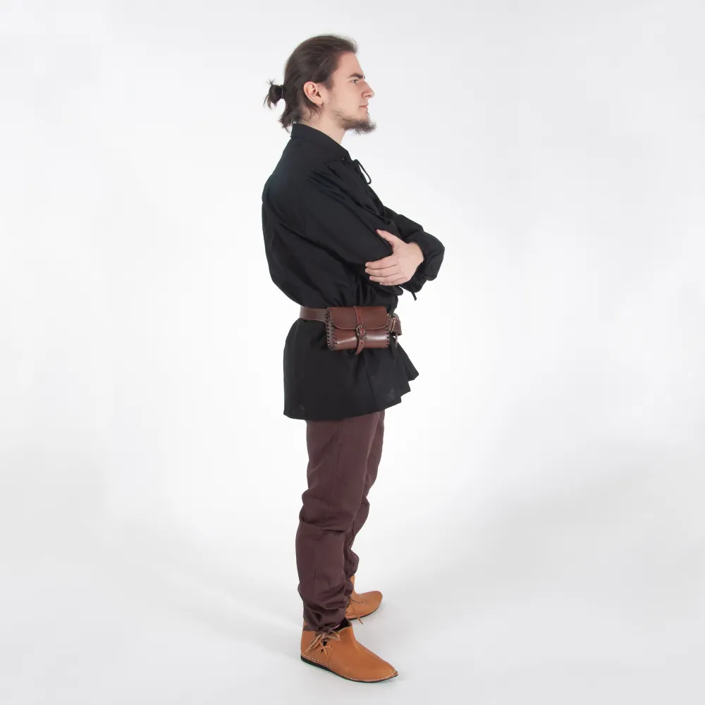 Cotton Musketeer Shirt - Black