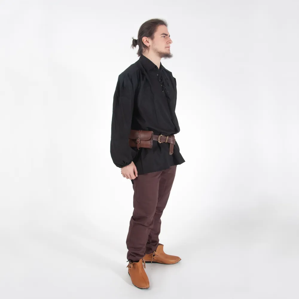 Cotton Musketeer Shirt - Black
