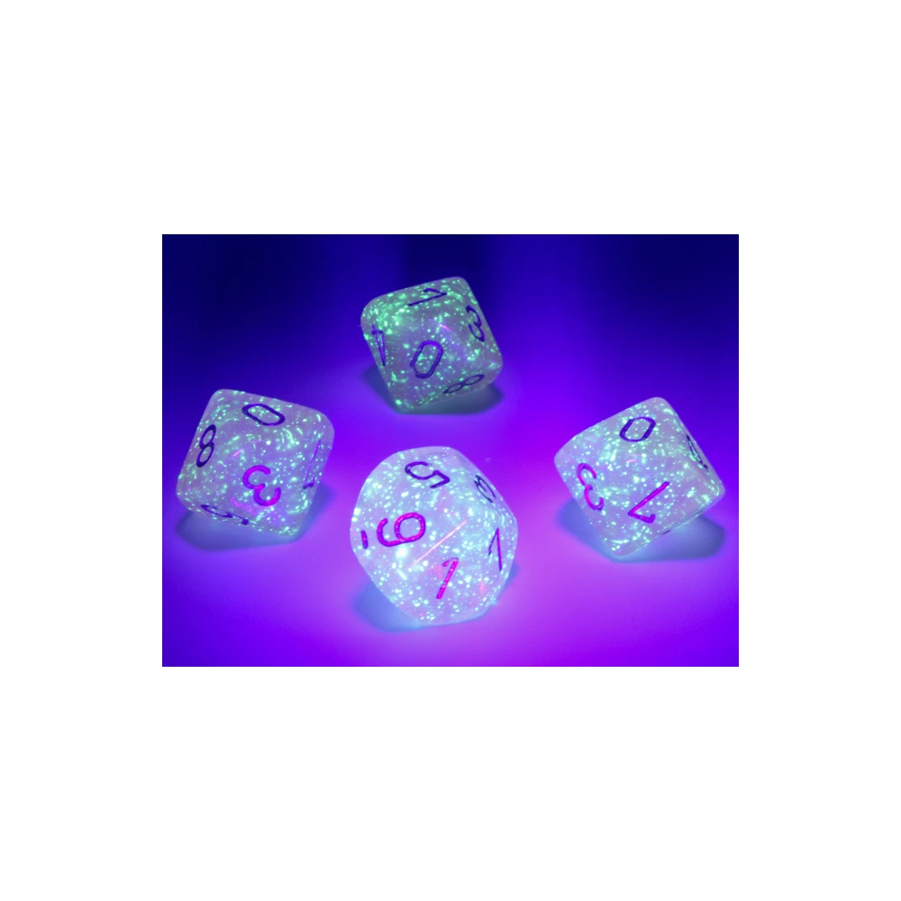 Glow-in-the-dark d10 dice set
