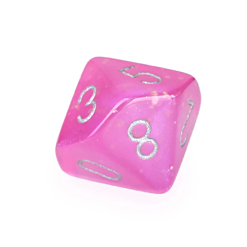 Glow-in-the-dark d10 dice set