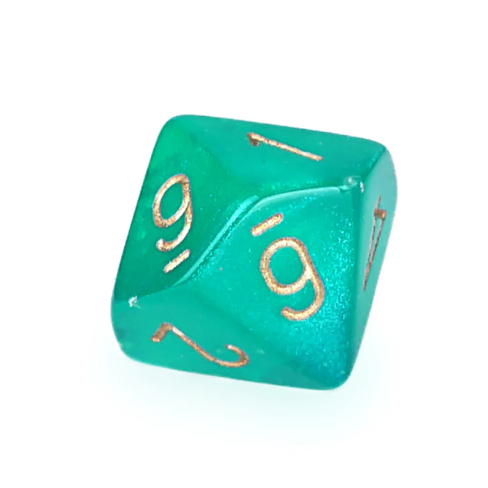 Glow-in-the-dark d10 dice set