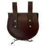 Ledertasche mit Brokatbezug - braun-gelb