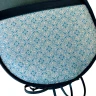 Ledertasche mit Brokatbezug – blau-weiß