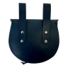 Ledertasche mit Brokatbezug – blau-weiß