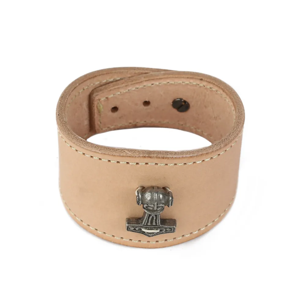 Lederarmband mit Thors Hammer
