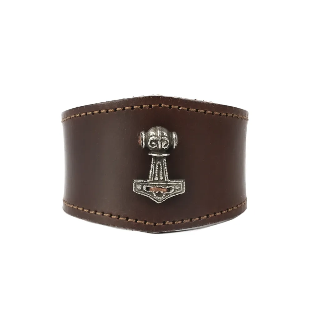 Lederarmband mit Thors Hammer