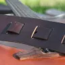 Leather electric guitar strap