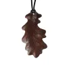 Leather Oak Leaf Pendant
